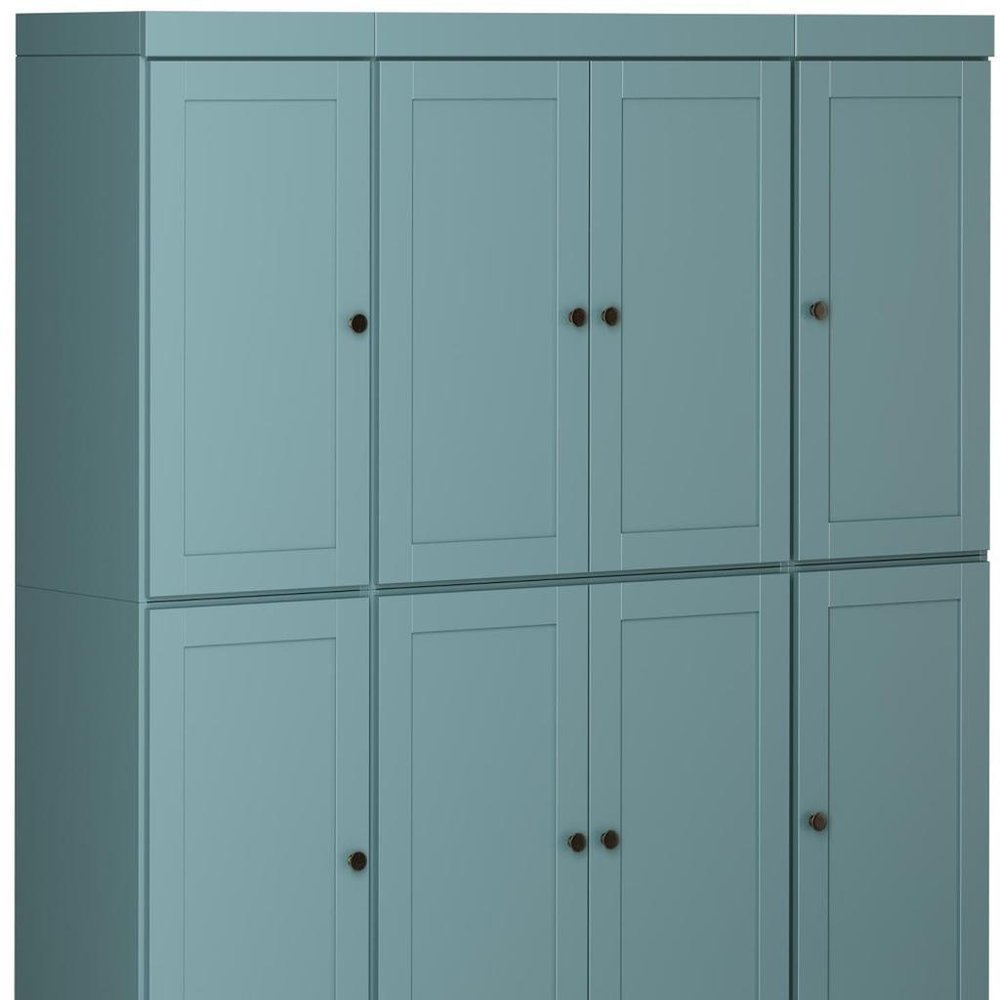 72" Aqua Solid Wood 8 Pantry Or Storage Closet HomeRoots