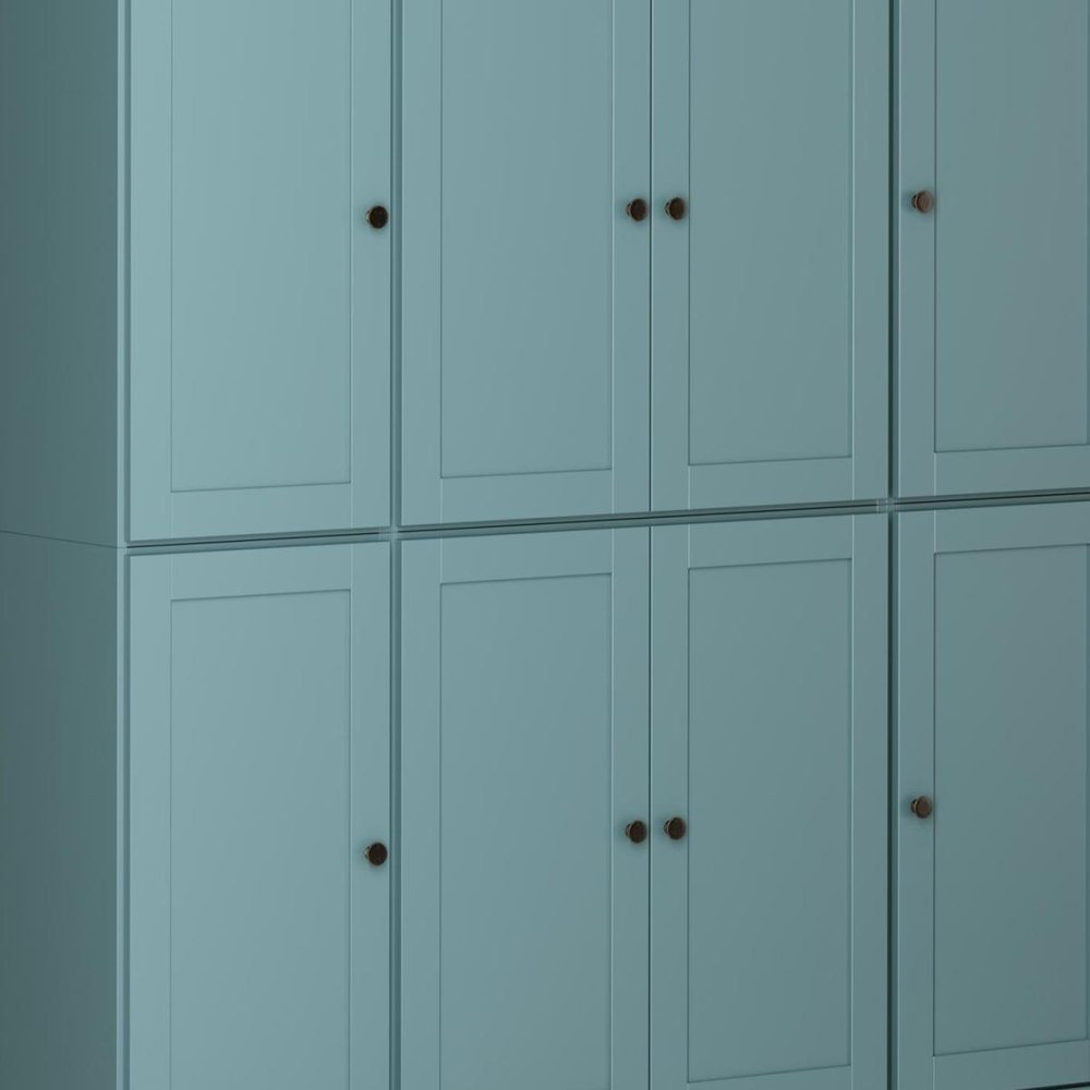 72" Aqua Solid Wood 8 Pantry Or Storage Closet — view 6