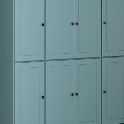 72" Aqua Solid Wood 8 Pantry Or Storage Closet