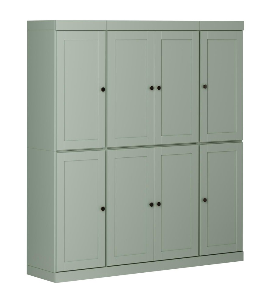 72" Sage Solid Wood 8 Pantry Or Storage Closet HomeRoots