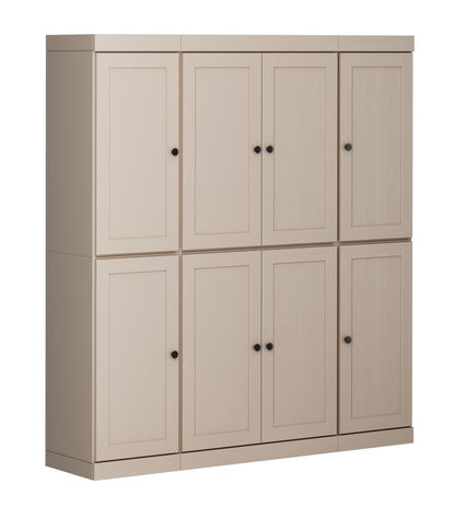 72" Beige Solid Wood 8 Pantry Or Storage Closet HomeRoots
