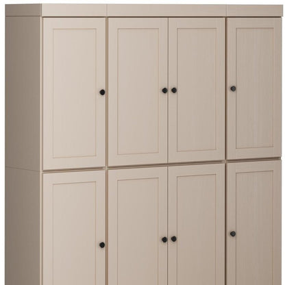 72" Beige Solid Wood 8 Pantry Or Storage Closet HomeRoots
