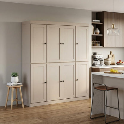 72" Beige Solid Wood 8 Pantry Or Storage Closet HomeRoots