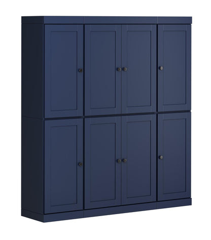 72" Navy Blue Solid Wood 8 Pantry Or Storage Closet HomeRoots
