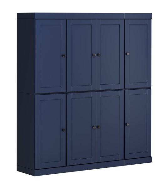 72" Navy Blue Solid Wood 8 Pantry Or Storage Closet HomeRoots