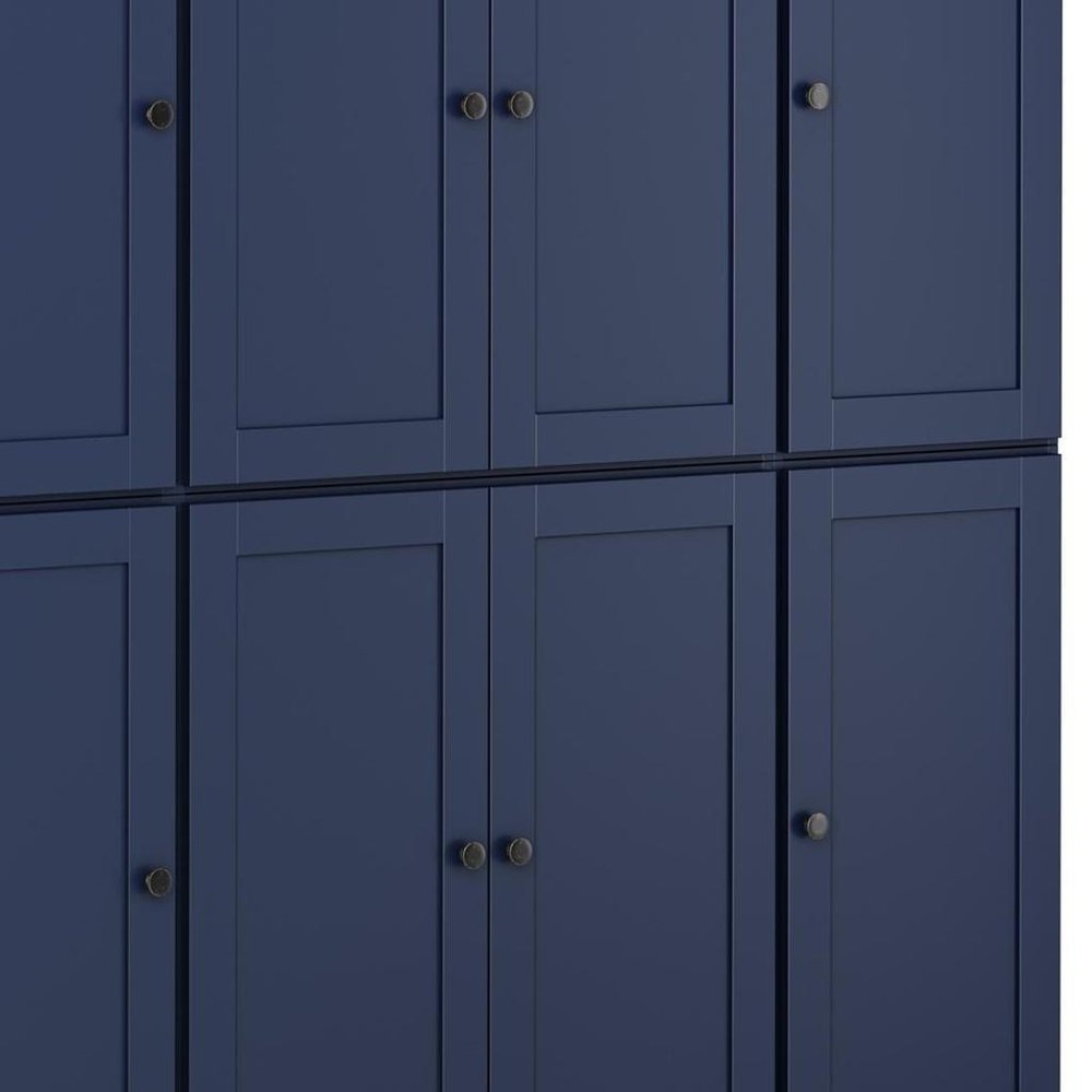72" Navy Blue Solid Wood 8 Pantry Or Storage Closet HomeRoots