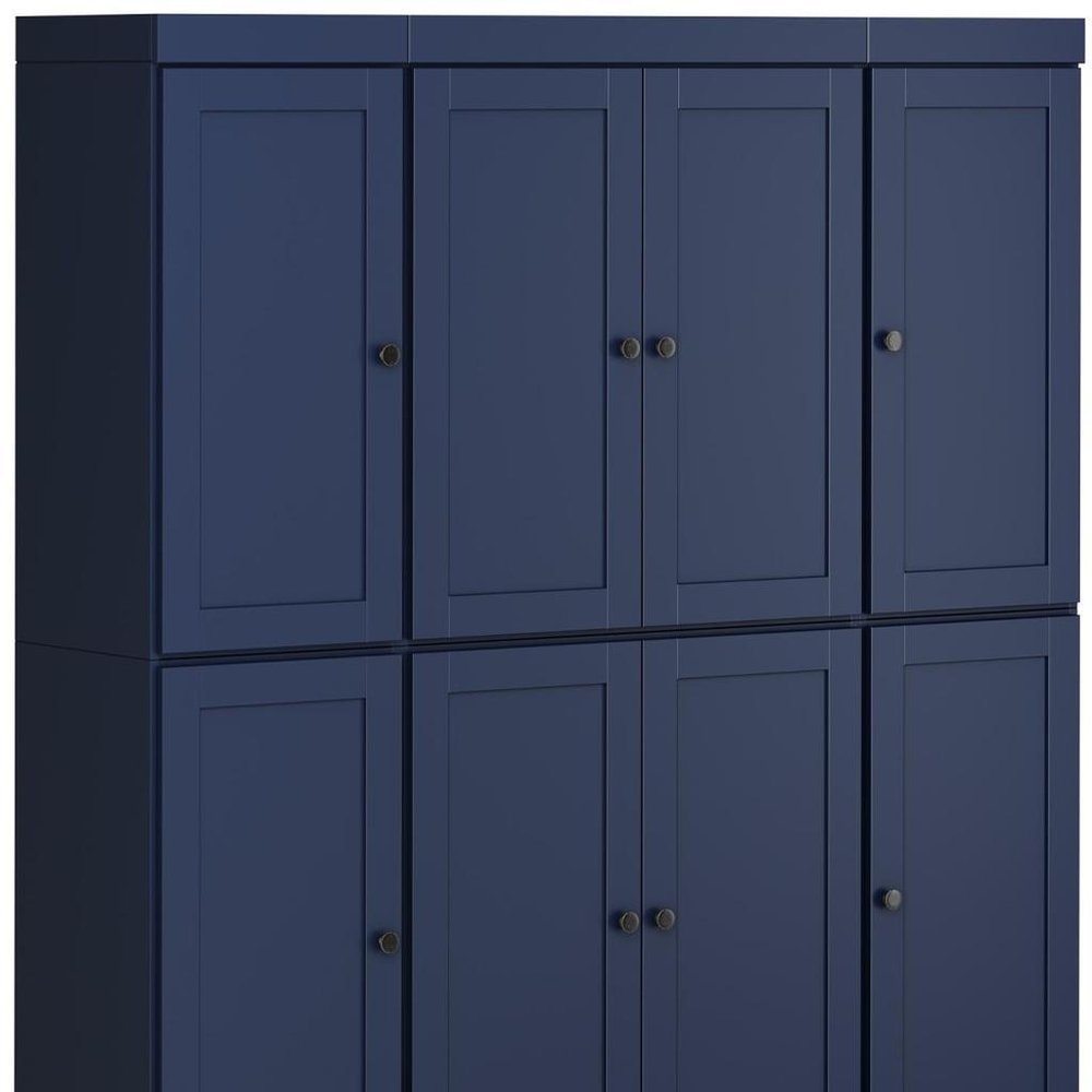 72" Navy Blue Solid Wood 8 Pantry Or Storage Closet — view 4
