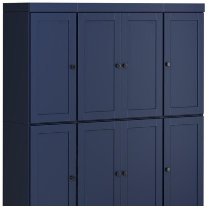 72" Navy Blue Solid Wood 8 Pantry Or Storage Closet HomeRoots