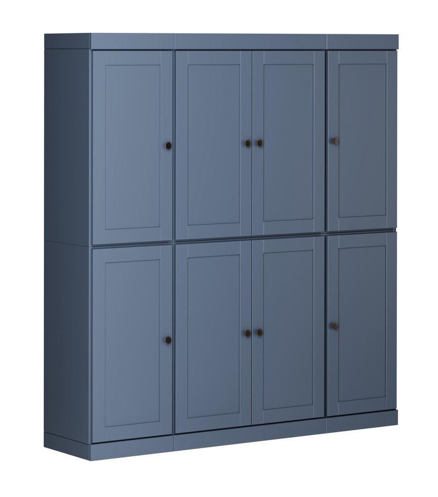 72" French Blue Solid Wood 8 Pantry Or Storage Closet — view 1
