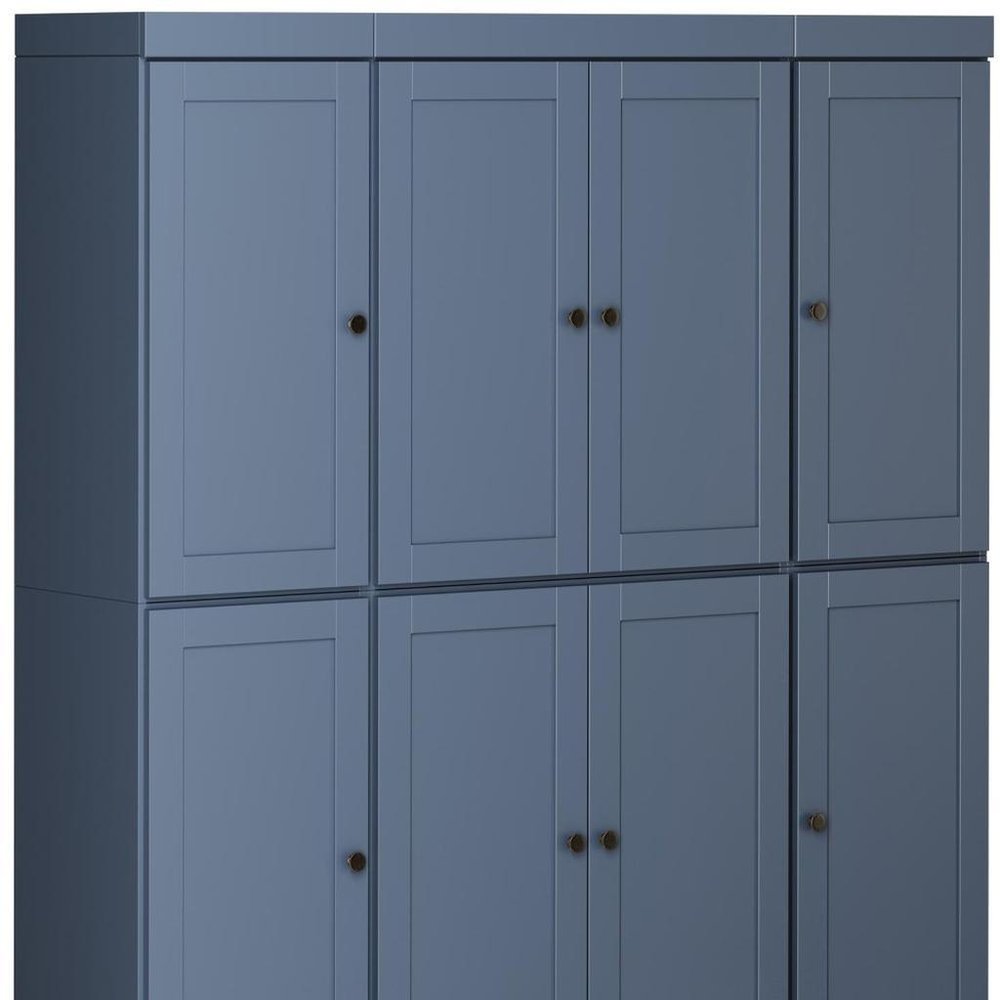 72" French Blue Solid Wood 8 Pantry Or Storage Closet HomeRoots