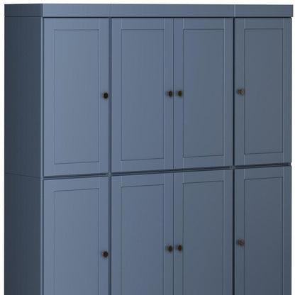72" French Blue Solid Wood 8 Pantry Or Storage Closet