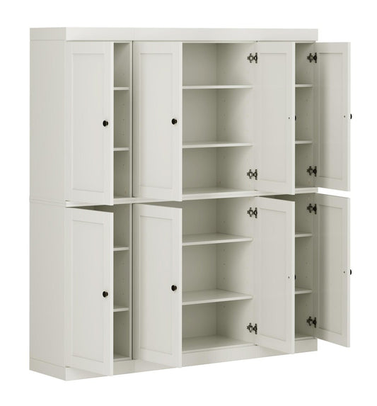 72" Off White Solid Wood 8 Pantry Or Storage Closet HomeRoots