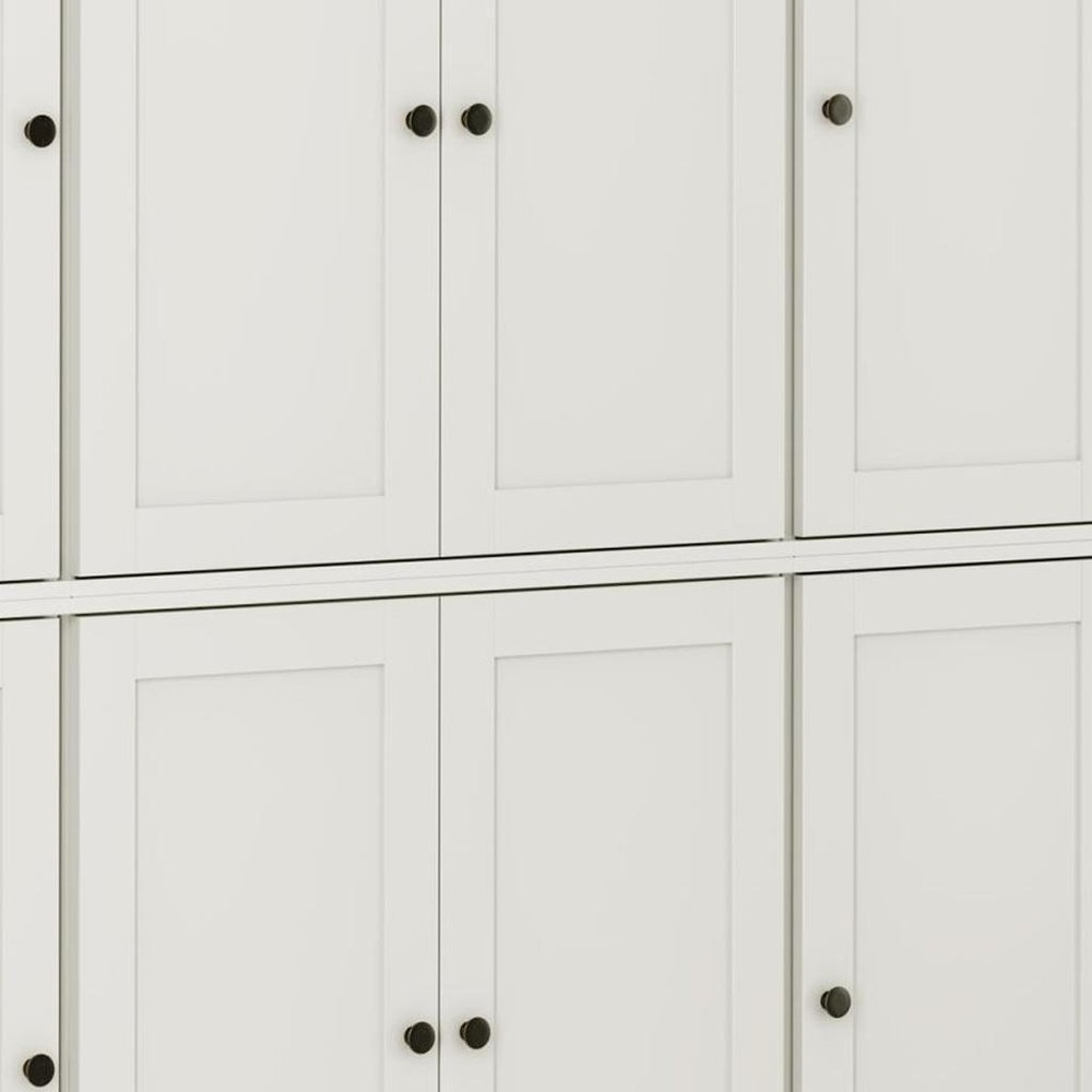 72" Off White Solid Wood 8 Pantry Or Storage Closet HomeRoots