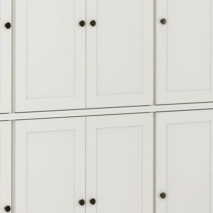 72" Off White Solid Wood 8 Pantry Or Storage Closet HomeRoots