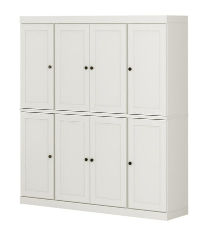 72" Off White Solid Wood 8 Pantry Or Storage Closet