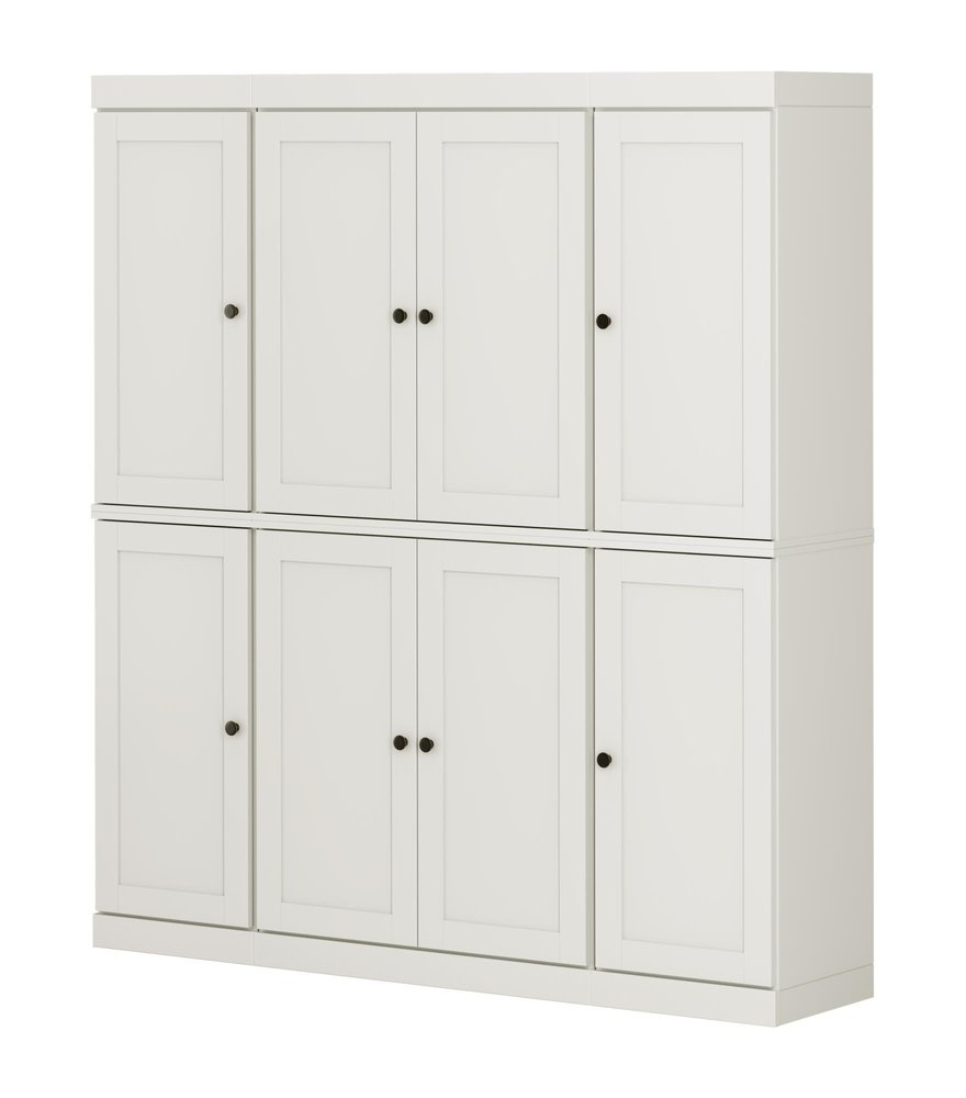 72" Off White Solid Wood 8 Pantry Or Storage Closet — view 3