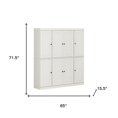 72" Off White Solid Wood 8 Pantry Or Storage Closet HomeRoots