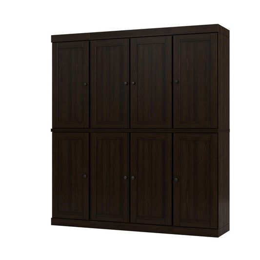 72" Espresso Solid Wood 8 Pantry Or Storage Closet HomeRoots
