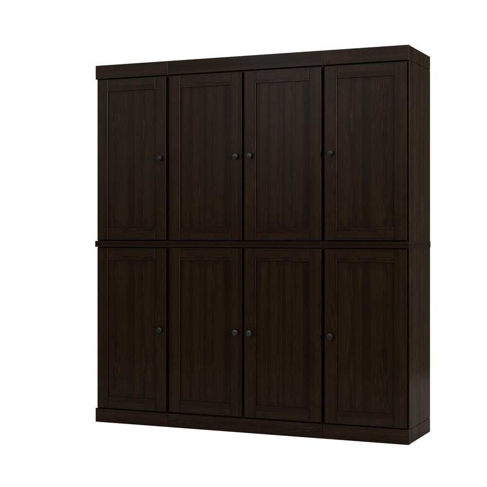 72" Espresso Solid Wood 8 Pantry Or Storage Closet — view 1