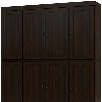 72" Espresso Solid Wood 8 Pantry Or Storage Closet HomeRoots