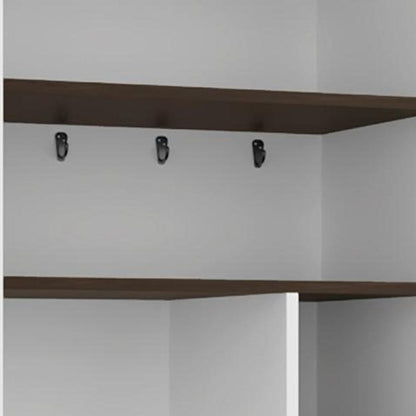 24" White Wood Paneled Sideboard