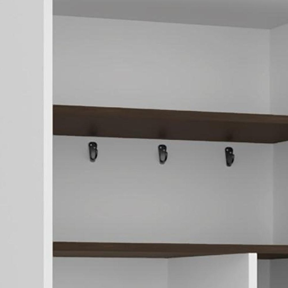 24" White Wood Paneled Sideboard — view 3