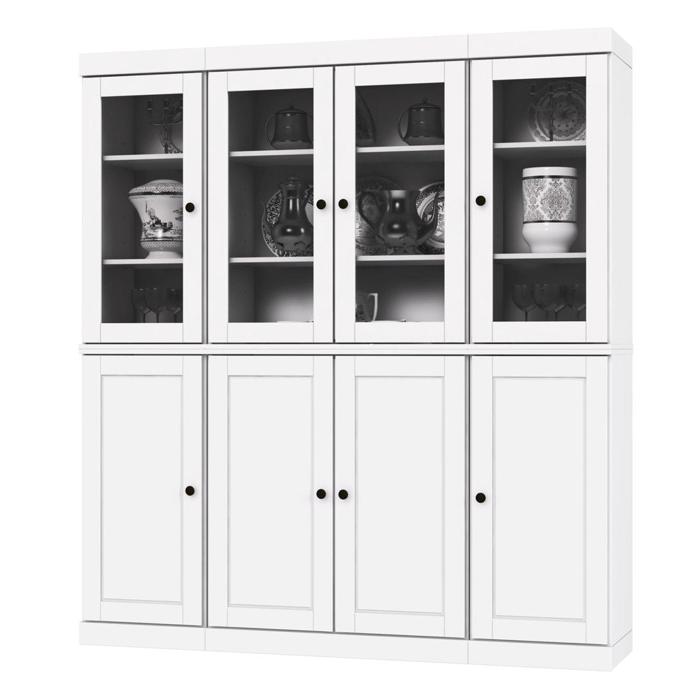 72" White Solid Wood 8 Pantry Or Storage Closet HomeRoots