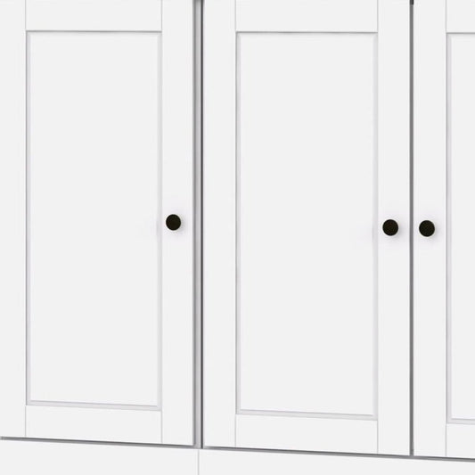 72" White Solid Wood 8 Pantry Or Storage Closet HomeRoots