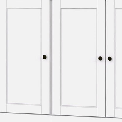 72" White Solid Wood 8 Pantry Or Storage Closet HomeRoots