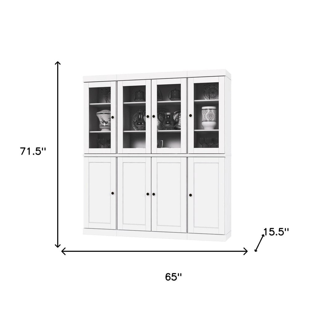 72" White Solid Wood 8 Pantry Or Storage Closet HomeRoots