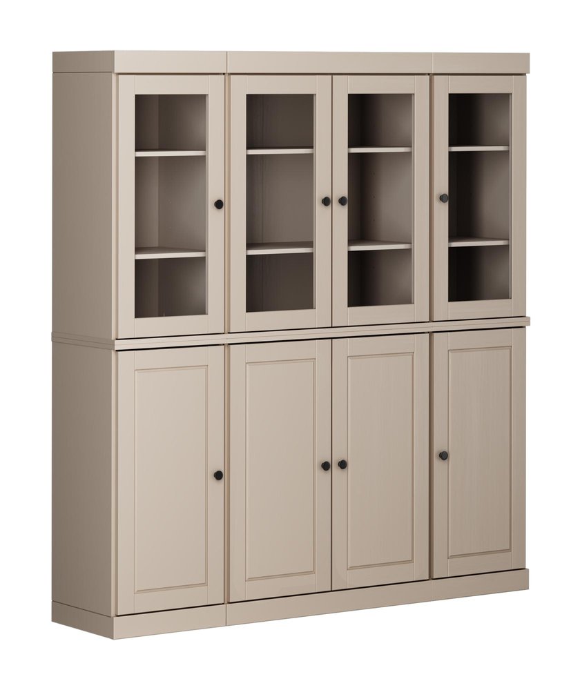 72" Beige Solid Wood 8 Pantry Or Storage Closet — view 1