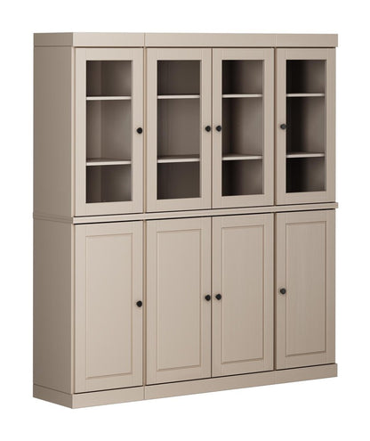 72" Beige Solid Wood 8 Pantry Or Storage Closet