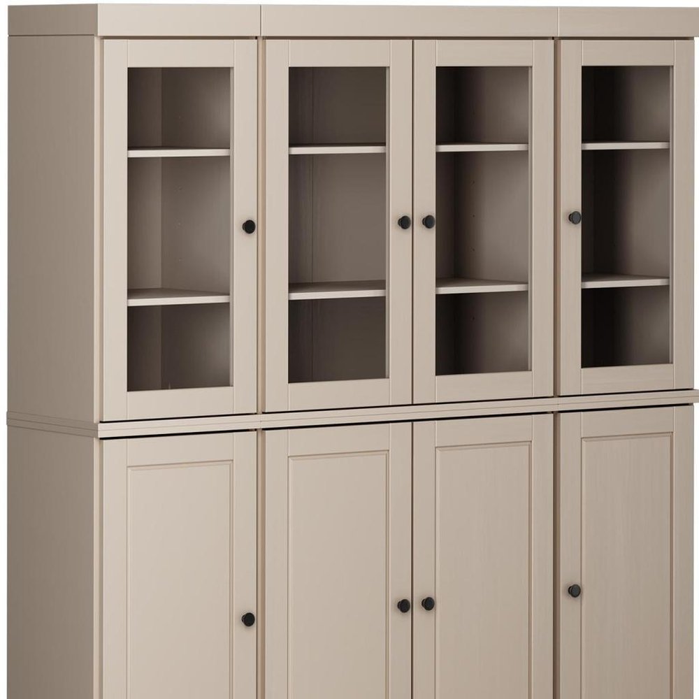 72" Beige Solid Wood 8 Pantry Or Storage Closet — view 3