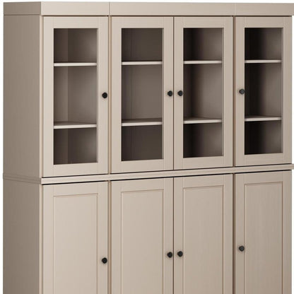 72" Beige Solid Wood 8 Pantry Or Storage Closet HomeRoots