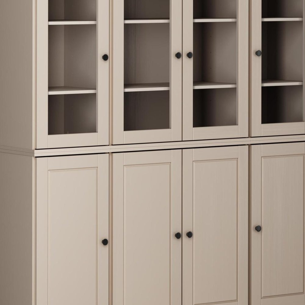 72" Beige Solid Wood 8 Pantry Or Storage Closet — view 6