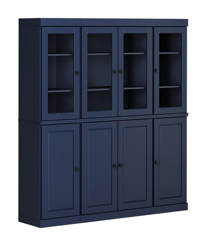 72" Navy Blue Solid Wood 8 Pantry Or Storage Closet HomeRoots