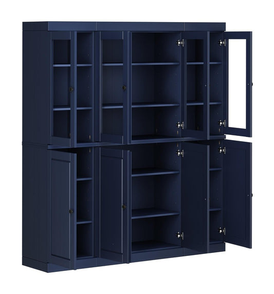 72" Navy Blue Solid Wood 8 Pantry Or Storage Closet HomeRoots
