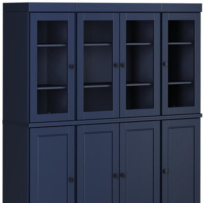 72" Navy Blue Solid Wood 8 Pantry Or Storage Closet HomeRoots