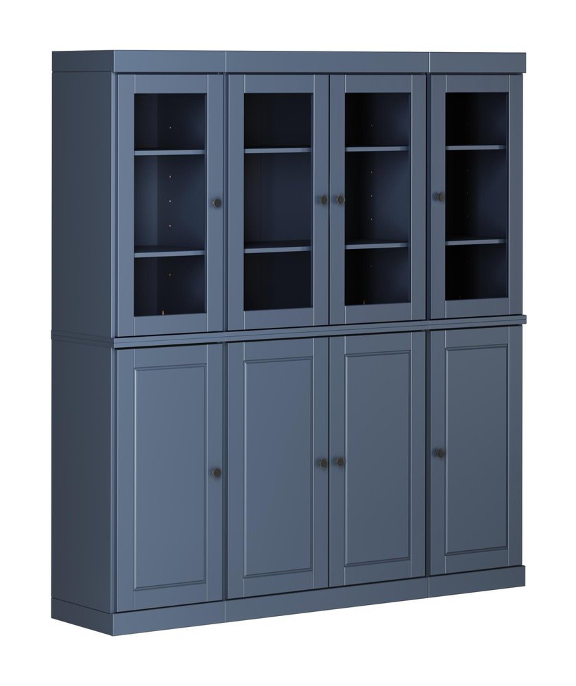 72" French Blue Solid Wood 8 Pantry Or Storage Closet — view 1