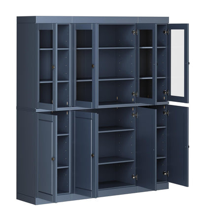 72" French Blue Solid Wood 8 Pantry Or Storage Closet HomeRoots