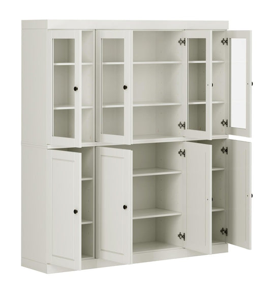 72" Off White Solid Wood 8 Pantry Or Storage Closet HomeRoots