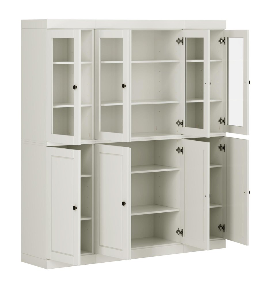 72" Off White Solid Wood 8 Pantry Or Storage Closet — view 2