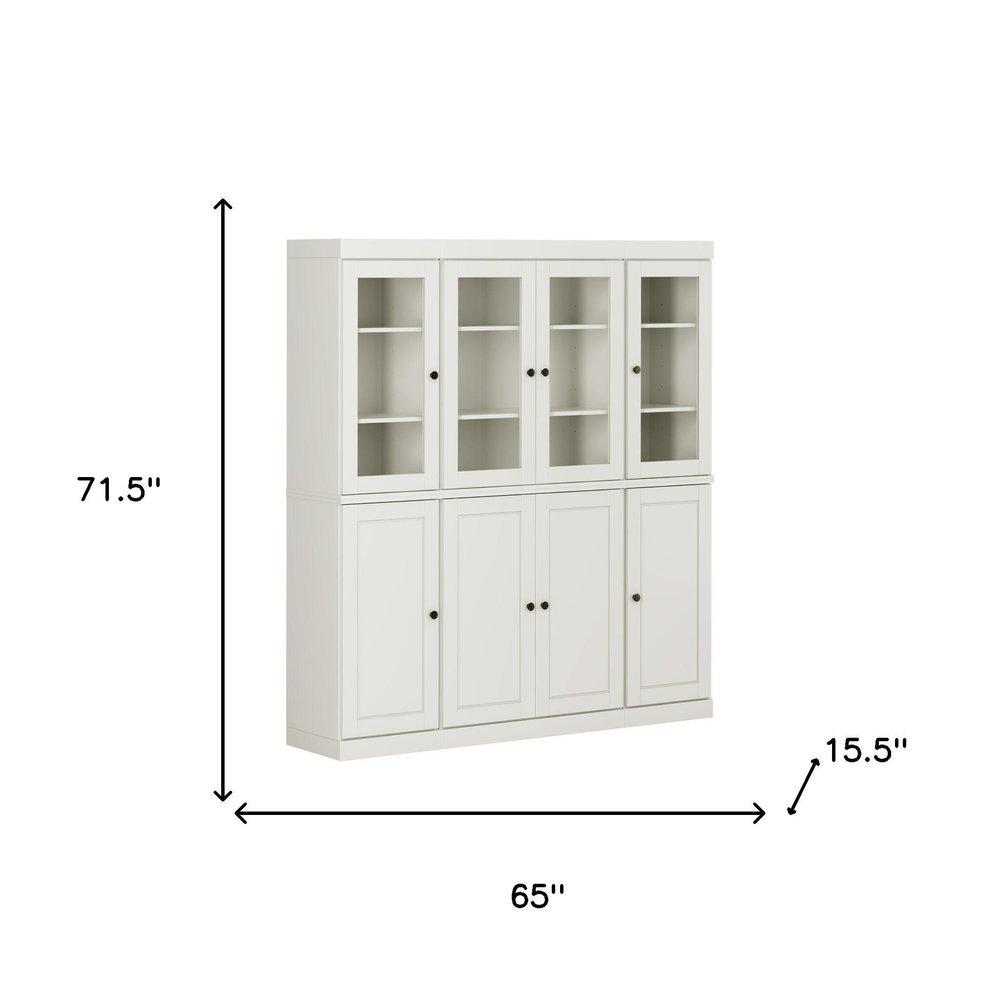 72" Off White Solid Wood 8 Pantry Or Storage Closet — view 4