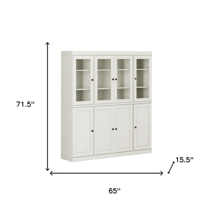 72" Off White Solid Wood 8 Pantry Or Storage Closet