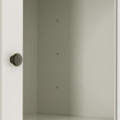 72" Off White Solid Wood 8 Pantry Or Storage Closet