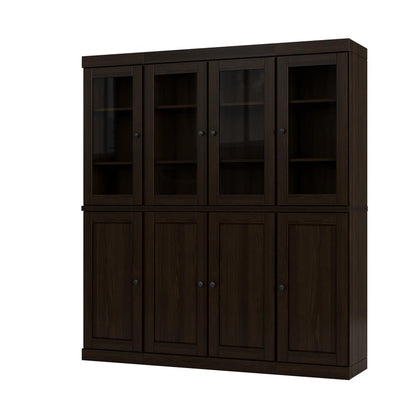 72" Espresso Solid Wood 8 Pantry Or Storage Closet HomeRoots