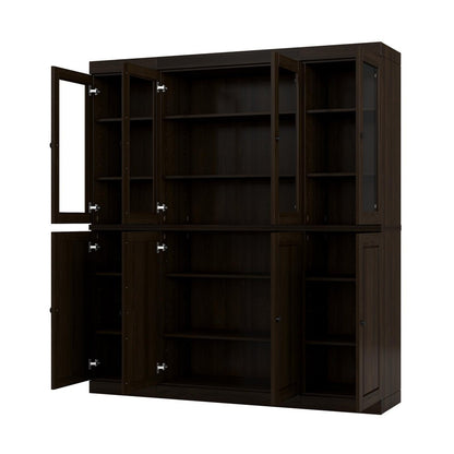72" Espresso Solid Wood 8 Pantry Or Storage Closet HomeRoots
