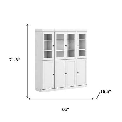 72" White Solid Wood 8 Pantry Or Storage Closet HomeRoots