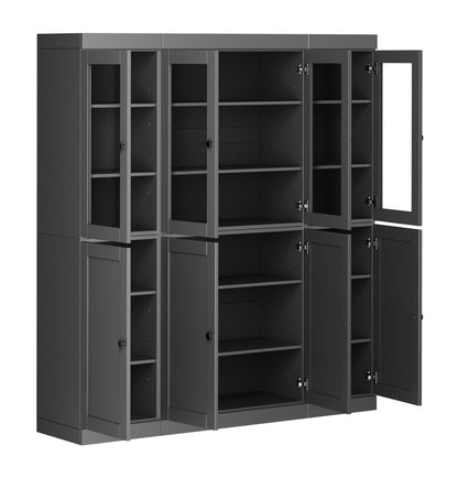 72" Gray Solid Wood 8 Pantry Or Storage Closet HomeRoots