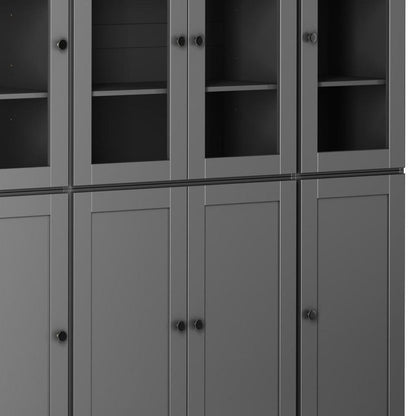 72" Gray Solid Wood 8 Pantry Or Storage Closet